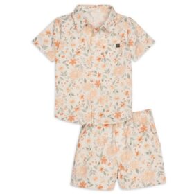 Gerber Modern Moments Toddler Boys Button Shirt & Shorts Set - Floral