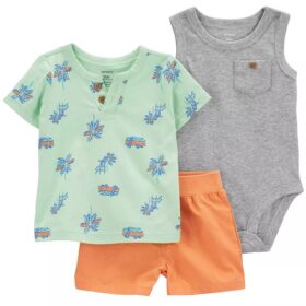 Carter's Baby Boys Tropical Henley Shirt , Shorts & Bodysuit Set