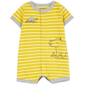 Carter's Baby Boys Striped Romper -Yellow