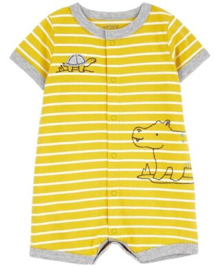 Carter's Baby Boys Striped Romper -Yellow