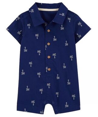 Carter's Baby Boy Poplin Rompers - Palm Tree
