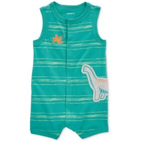 Carter's Baby Boys Sleeveless Romper - Green Dino