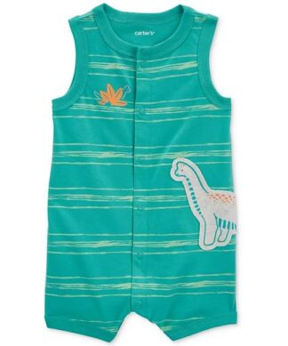 Carter's Baby Boys Sleeveless Romper - Green Dino