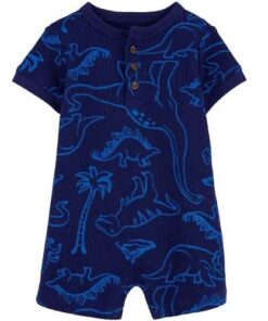 Carter's Baby Boy Thermal Henley Romper - Navy Blue