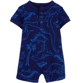 Carter's Baby Boy Thermal Henley Romper - Navy Blue
