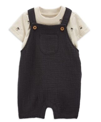 Carter's Child Of Mine Baby Boys Overall, 2 Piece - Grey