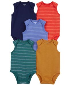 Carter's Baby Boys 5 Pack Sleeveless Bodysuit - Stripped