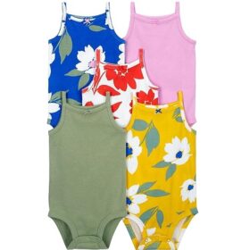 Carter's Baby Girls  5 Pack Sleeveless Bodysuit - Petals