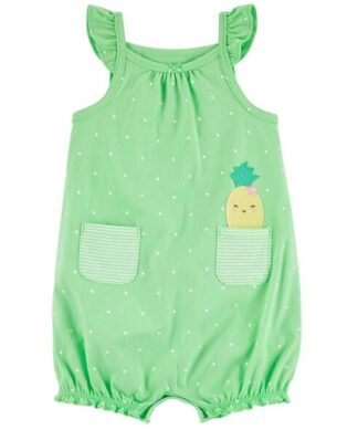 Carter's Baby Girls Pineapple Cotton Snap Up Romper