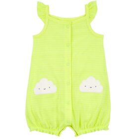 Carter's Baby Girls Cotton Snap Up Romper - Neon Cloud
