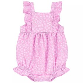 Carter's Baby Girls Bunny Sleeveless Romper -Pink