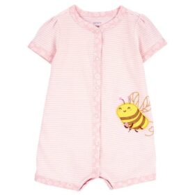 Carter's Baby Girls Cotton Snap Up Romper - Pink