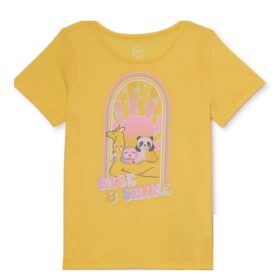 Wonder Nation Girls Short Sleeve Top - Yellow
