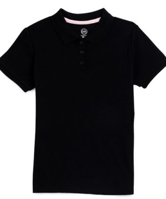 Wonder Nation Girls Polo Shirt - Black