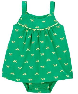 Carter's Baby Girls Butterfly Sunsuit Dress - Green