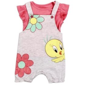 Warner Bros Tweety Baby Girls Overall & Top Set