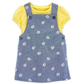 Carter's Child Of Mine Baby Girls Chambray Floral Dress Set - Yellow Top