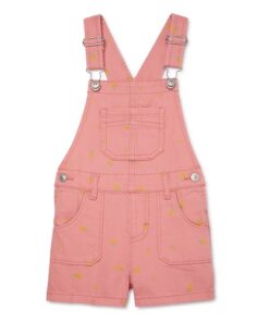 Wonder Nation Toddler Girls Floral Denim Pinafore - Pink