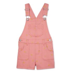 Wonder Nation Toddler Girls Floral Denim Pinafore - Pink