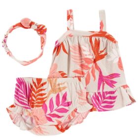 Carter's Baby Girls 3Pcs Floral Crinkle Jersey Dress Set