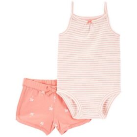 Carter's Baby Girls 2Pcs Bodysuit & Shorts Set