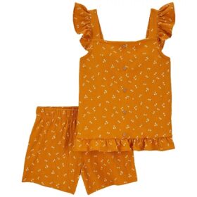 Carter's Baby Girls 2 Piece Crinkle Jersey Outfit Set