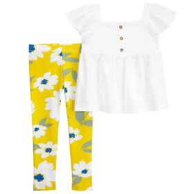 Carter's Baby Girls Eyelet Top & Floral Leggings