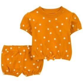 Carter's Baby Girls 2 Pcs Sun Sweatshirt & Shorts Set - Orange