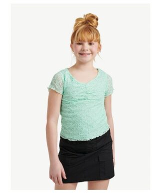 Justice Girls Lace Blouse - Mint
