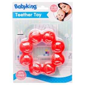 Baby King Water Filled Ring Teether - BPA Free - Red