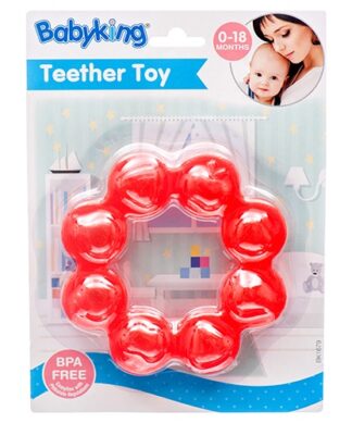 Baby King Water Filled Ring Teether - BPA Free - Red