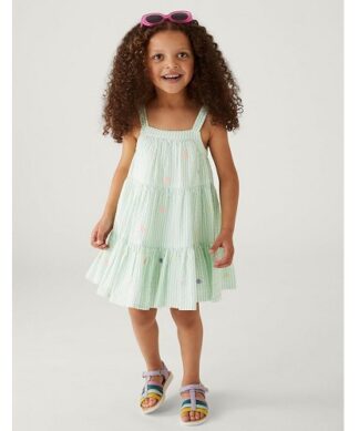 Blueberi Boulevarde Toddler Girls Seersucker Dress - Green