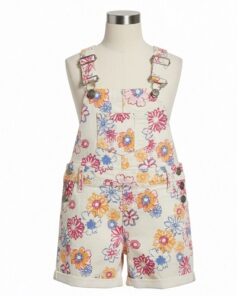 Falls Creek Toddler Denim Pinafore - Floral
