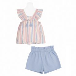Falls Creek Toddler Girls Linen Cotton Flutter Top & Shorts