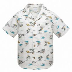 Falls Creek Toddler Boys Short Sleeve Button Down Shirt - Island