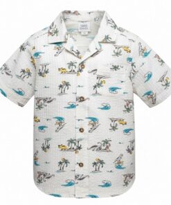 Falls Creek Toddler Boys Short Sleeve Button Down Shirt - Island
