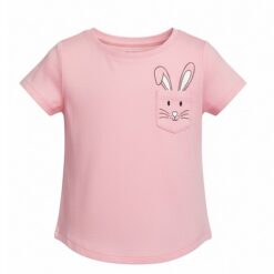 Falls Creek Toddler Girls Short Sleeve Tshirt - Pink Bunny