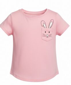 Falls Creek Toddler Girls Short Sleeve Tshirt - Pink Bunny