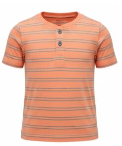 Falls Creek Baby & Toddler Boys Striped Henley Tshirt - Orange
