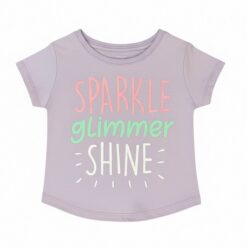 Falls Creek Toddler Girls Short Sleeve Tshirt - Lilac Sparkle