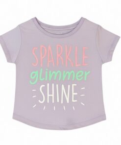 Falls Creek Toddler Girls Short Sleeve Tshirt - Lilac Sparkle