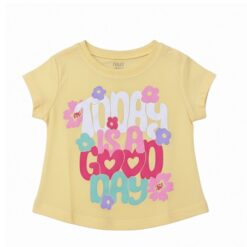 Falls Creek Toddler Girls Short Sleeve Tshirt - Yellow Good Day