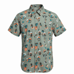 Colorful Planet Boys Woven Short Sleeve Button Down Shirt - Orange Mushrooms