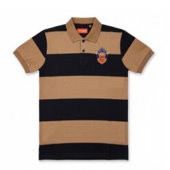 IST Boys Pique Bold Strap Polo T-Shirt - Brown Black