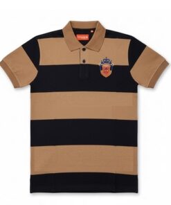 IST Boys Pique Bold Strap Polo T-Shirt - Brown Black