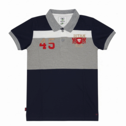 IST Boys Pique Colorblock Polo T-Shirt- Panel Block