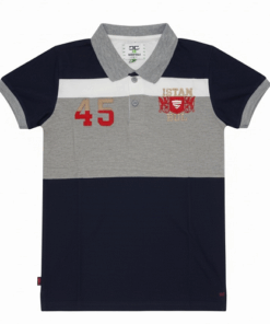 IST Boys Pique Colorblock Polo T-Shirt- Panel Block