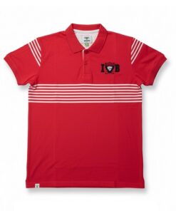 IST Boys Pique Chest Crested Polo T-Shirt - Red White
