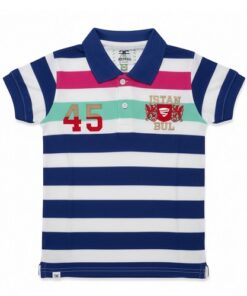 IST Boys Pique Polo Multi Stripe T-Shirt - BPG