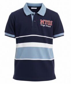 IST Boys Pique Polo Striped Chest T-Shirt NBW